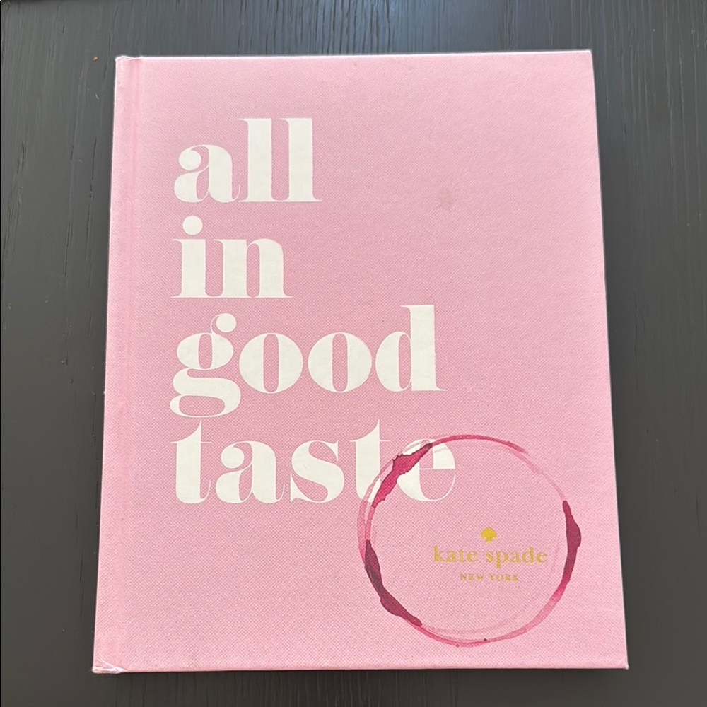 Kate Spade Pink 'All in Good Taste' Book